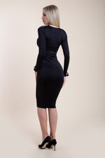Kép betöltése a galériamegjelenítőbe: Fekete Venezia Szatén díszítésű top és ruha egyben
